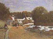 Alfred Sisley First Snow at Louveciennes oil painting on canvas